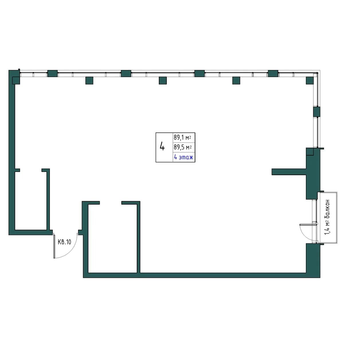 4 комн., 89.5 м²