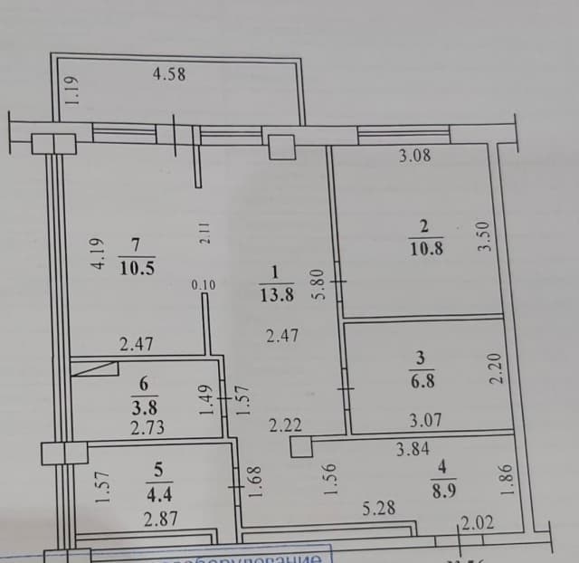 3 комн., Монолитно-каркасный, Рабочий городок, Водоканал 13
