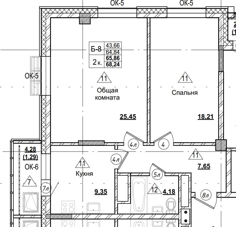 2 комн., 66.2 м²